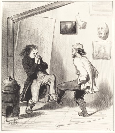 Kiedy spaliliśmy jego ostatnią sztalugę! autorstwa Honoré Daumier