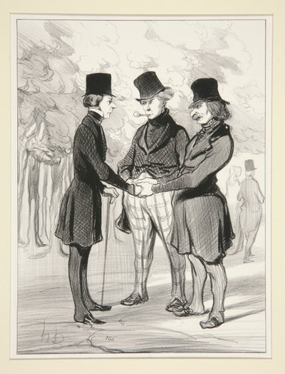 Co za szczęśliwe spotkanie autorstwa Honoré Daumier