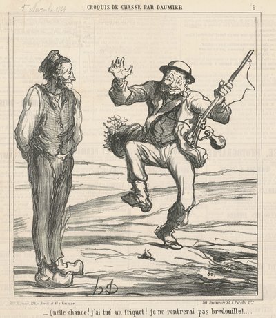 Co za szczęście! Zabiłem dziwaka! autorstwa Honoré Daumier