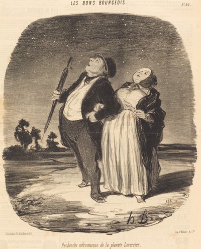 Nieudane poszukiwania planety Leverrier autorstwa Honoré Daumier
