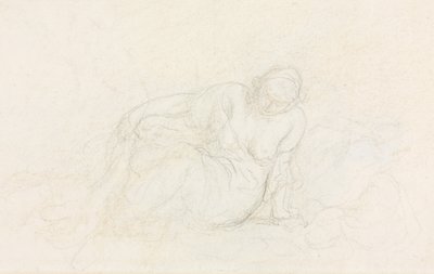Leżąca kobieta oparta na ramieniu verso, 185560. autorstwa Honoré Daumier