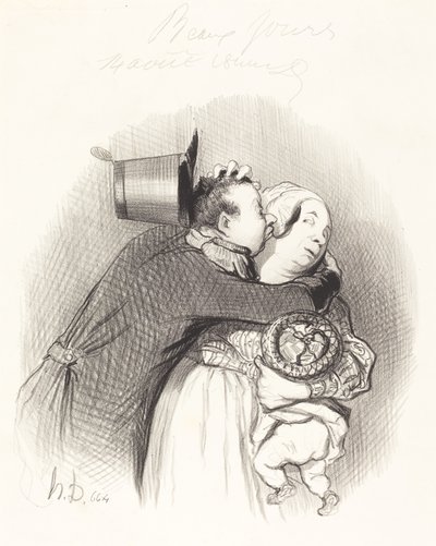 Spotkanie krajowe autorstwa Honoré Daumier