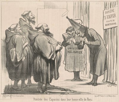 Powrót kapucynów do... Paryża autorstwa Honoré Daumier