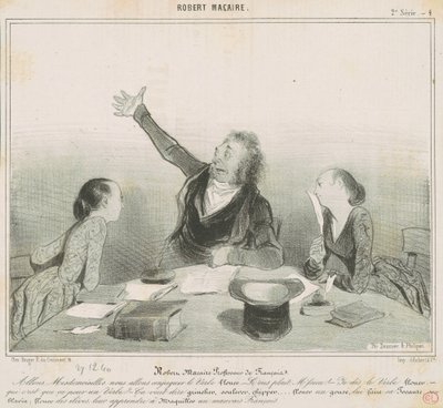 Robert Macaire nauczyciel francuskiego autorstwa Honoré Daumier