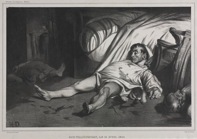 Rue Transnonain, 15 kwietnia 1834, 1834. autorstwa Honoré Daumier