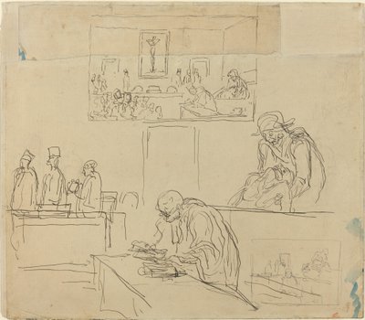Scena Trybunału (Wyrok) autorstwa Honoré Daumier