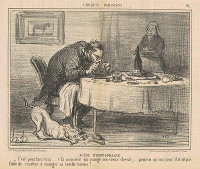 Scena hipofagii autorstwa Honoré Daumier