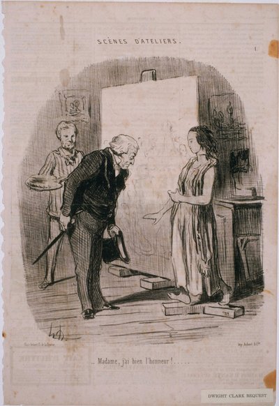 Sceny z Warsztatu – Pani, mam zaszczyt! autorstwa Honoré Daumier