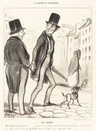 Siedem godzin autorstwa Honoré Daumier