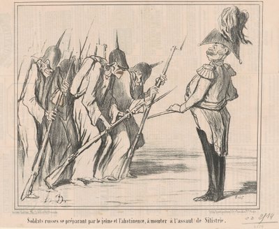 Rosyjscy żołnierze przygotowują się do... autorstwa Honoré Daumier