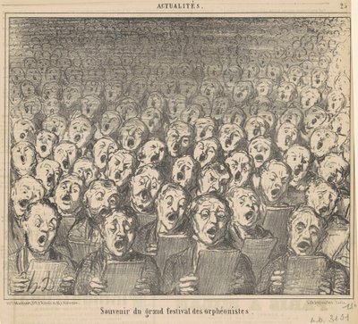 Pamiątka z wielkiego święta orfeonistów autorstwa Honoré Daumier