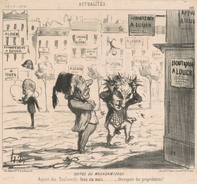 Następstwa makadamizacji autorstwa Honoré Daumier
