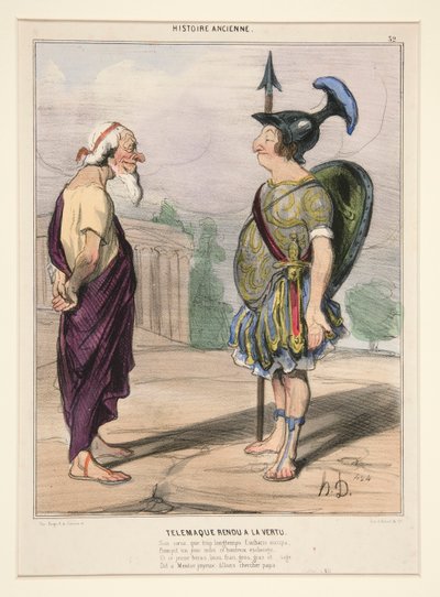 Telemach powrócił do cnoty. Jego serce, które zbyt długo zajmowała Eucharystia autorstwa Honoré Daumier