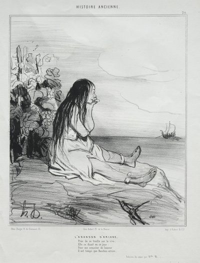 Porzucenie Ariadny autorstwa Honoré Daumier