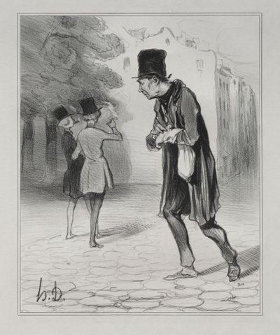 Kolekcjoner niedopałków cygar autorstwa Honoré Daumier