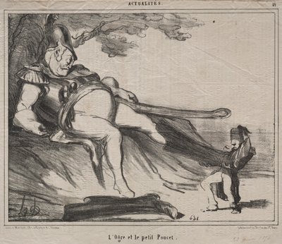 Kozacy do śmiechu (tablica 61): Ogr i jego mały Tom Thumb autorstwa Honoré Daumier