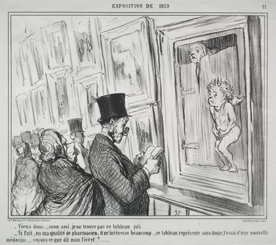Wystawa 1859 (tablica 11): Chodź tu przyjacielu, nie uważam tego obrazu za piękny autorstwa Honoré Daumier