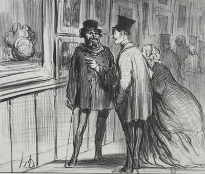 Wystawa z 1859 r. tablica 8: Malarz, który miał obraz odmówił..., 1859. autorstwa Honoré Daumier