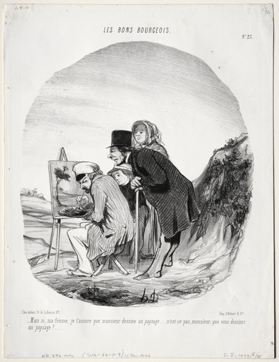 Dobry mieszczanin, tab. 23: Ale tak, moja droga, zapewniam cię, że ten pan rysuje..., s. 184 autorstwa Honoré Daumier