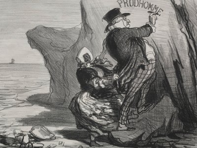 Płyta dobrego burżuazji 3: Chcę zostawić niezniszczalny zabytek naszej wizyty..., 1854. autorstwa Honoré Daumier
