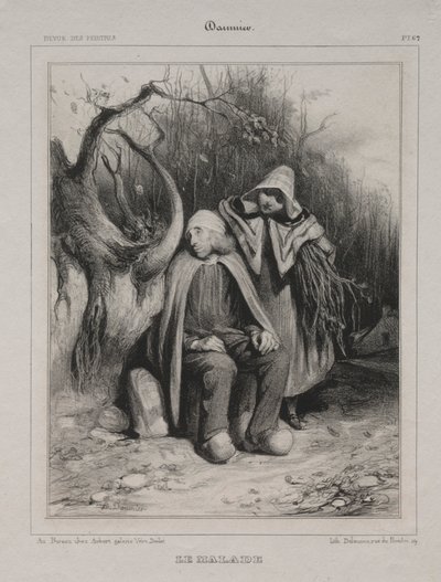 Inwalida, 1835. autorstwa Honoré Daumier