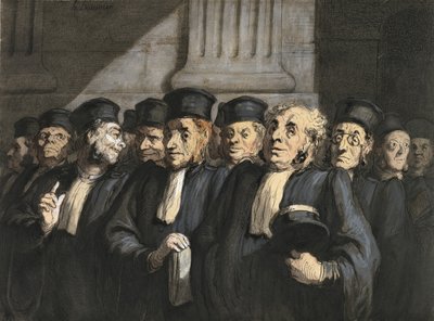 Prawnicy prokuratury, początek lat 60. XIX wieku autorstwa Honoré Daumier