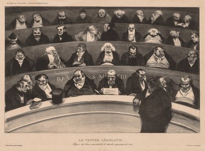 Tabliczka The Monthly Association 18: The Legislative Belly, 1834. autorstwa Honoré Daumier
