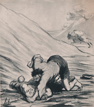 Zbójcy i osioł, ok. 1860, 1946. autorstwa Honoré Daumier