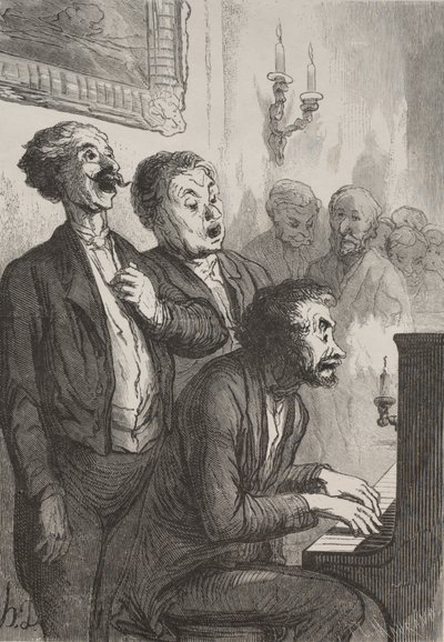 Śpiewacy: Śpiewacy w salonie. autorstwa Honoré Daumier