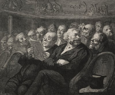 Teatr: Orkiestra Pit. autorstwa Honoré Daumier