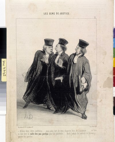 Ludzie sprawiedliwości. Rysunek Honore Daumiera (1808-1879), 37,5x28. Wyciąg z gazety Le „Charivari”, Musee des Beaux Arts, Palais Longchamp, Marseille autorstwa Honoré Daumier