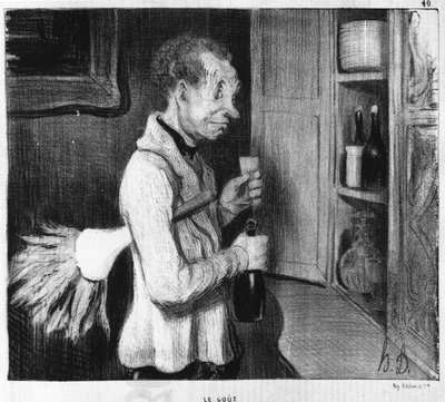 Smak: seria z „Pięciu zmysłów” Honore Daumiera (1808-1879). „”Charivari” autorstwa Honoré Daumier