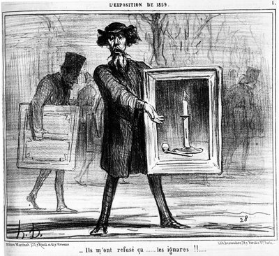 Odmówili mi... ignoranci!!... , zaczerpnięte z serii kreskówek „Obrazy i salony” Honore Daumiera (1808-1879). „Charivari” autorstwa Honoré Daumier