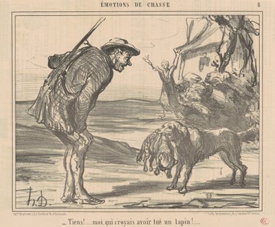 Tutaj! Myślałem, że zabiłem królika! ... autorstwa Honoré Daumier