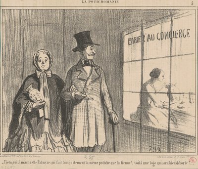 Tutaj mamzelle palmyre robi... autorstwa Honoré Daumier