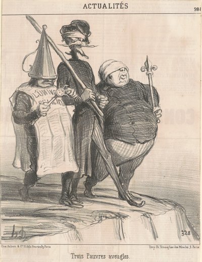 Trzech biednych niewidomych autorstwa Honoré Daumier