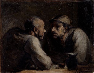Dwóch pijących autorstwa Honoré Daumier