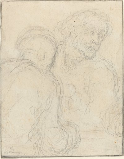 Dwóch mężczyzn autorstwa Honoré Daumier