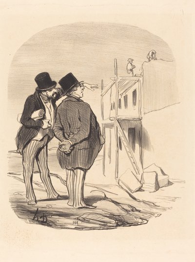 Dwóch mężczyzn pośród ruin autorstwa Honoré Daumier