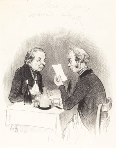 Chudy obiad autorstwa Honoré Daumier