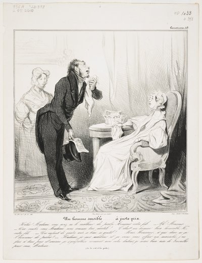 Wrażliwy mężczyzna (Caricaturana 43) autorstwa Honoré Daumier