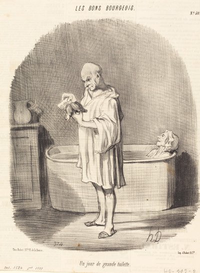 Dzień świetnej toalety autorstwa Honoré Daumier