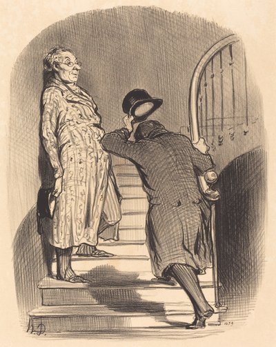Najemca, który dokładnie płaci swoją kadencję autorstwa Honoré Daumier