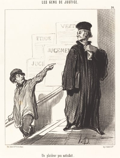 Niezadowolona strona procesu autorstwa Honoré Daumier