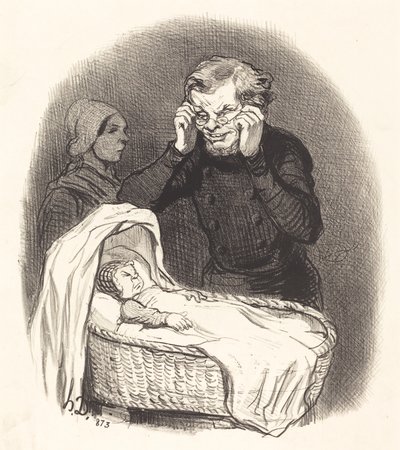 Szczęśliwy ojciec autorstwa Honoré Daumier