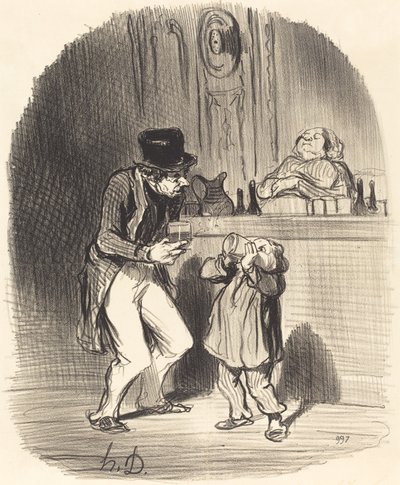 Ojciec, który sprawia, że ​​jego syn jest do dupy... autorstwa Honoré Daumier