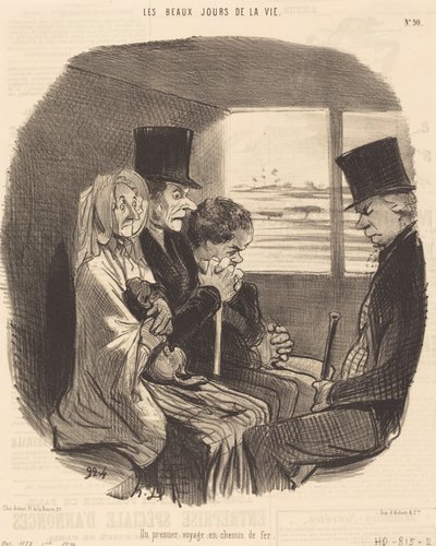 Pierwsza podróż koleją autorstwa Honoré Daumier