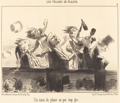 Pociąg przyjemności, który jest trochę zbyt wesoły autorstwa Honoré Daumier