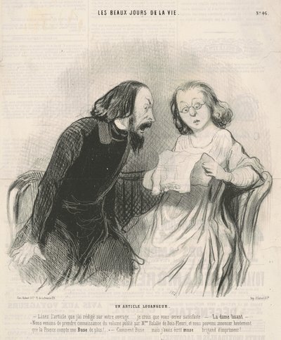 Artykuł pochwalny autorstwa Honoré Daumier