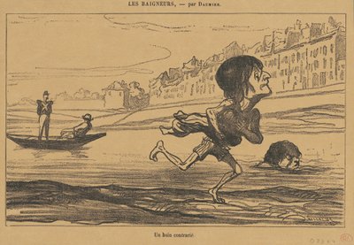 Zdenerwowana kąpiel autorstwa Honoré Daumier